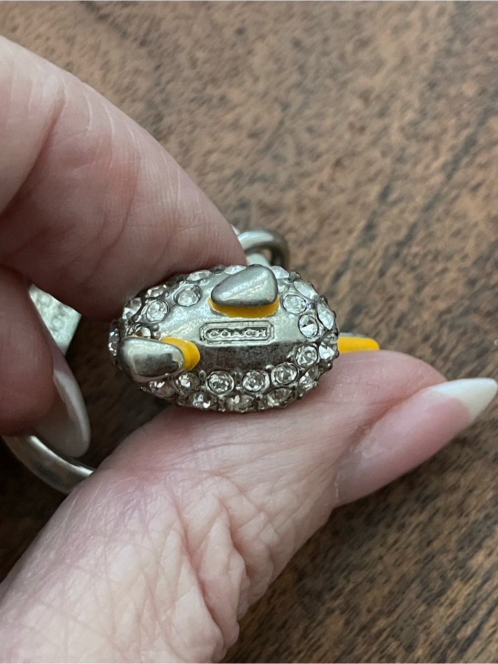 COACH Swarovski Crystal Embossed Tiny Duck Bag Charm - Picture 4 of 9